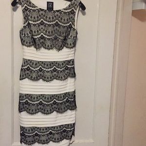 Black lace and cream dress